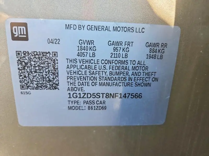 2022 CHEVROLET MALIBU LT  