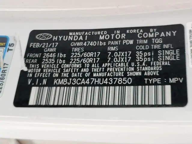 2017 HYUNDAI TUCSON LIMITED  