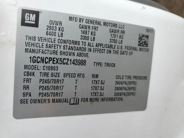 2012 CHEVROLET SILVERADO C1500  