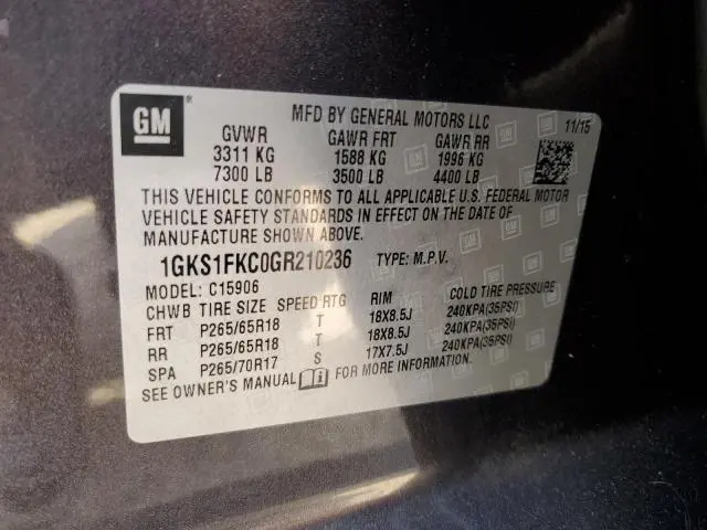 2016 GMC YUKON XL C1500 SLE