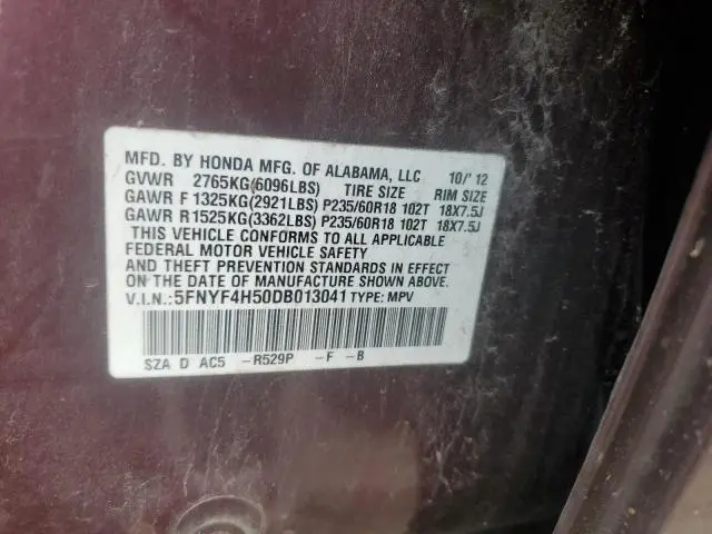 2013 HONDA PILOT EXL  