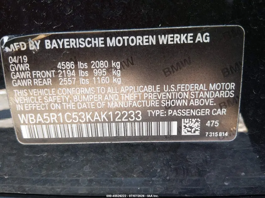 2019 BMW 330I  