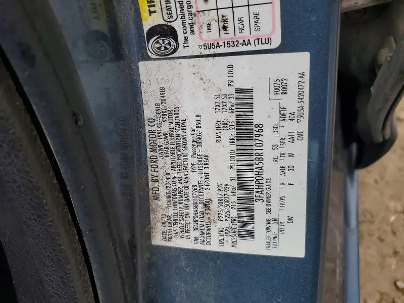 2011 FORD FUSION SE  