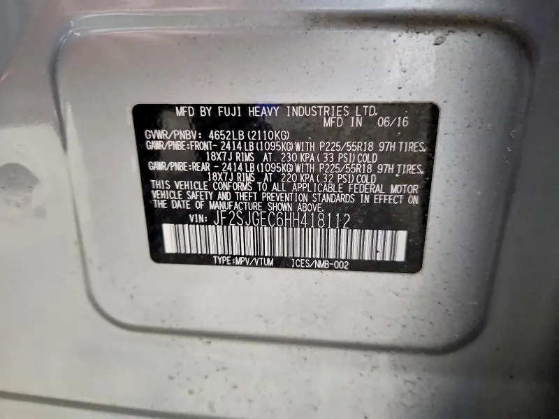2017 SUBARU FORESTER 2.0XT PREMIUM  