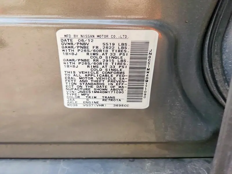 2013 INFINITI FX37 BASE  