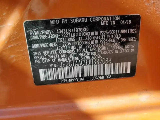 2018 SUBARU CROSSTREK   