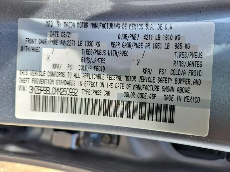 2021 MAZDA 3 SELECT  