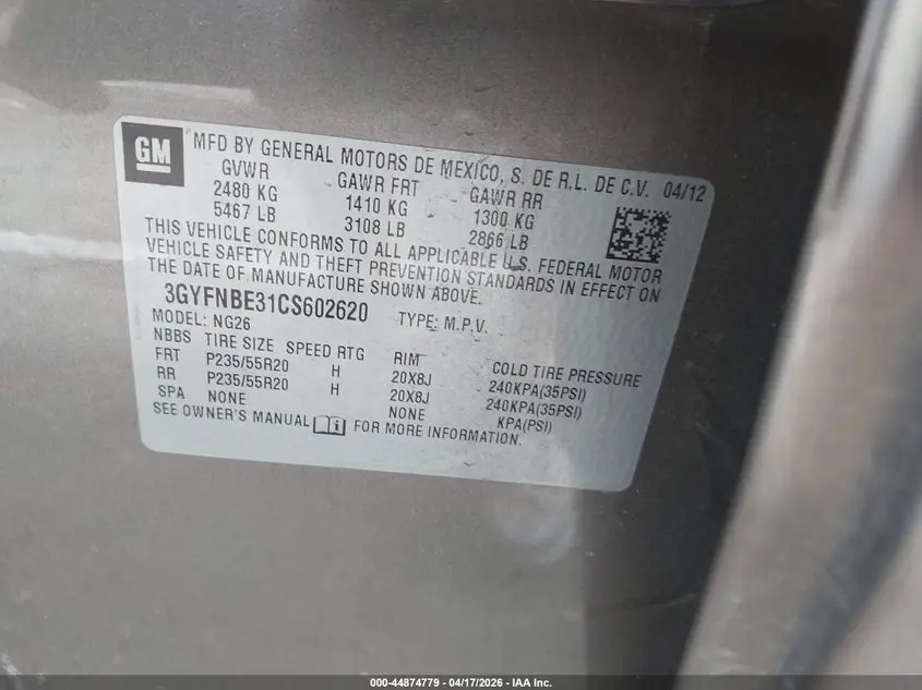 2012 CADILLAC SRX PERFORMANCE COLLECTION