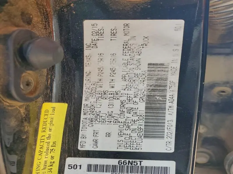 2015 TOYOTA TACOMA DOUBLE CAB  