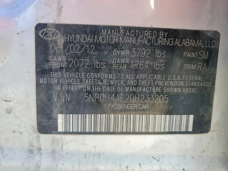 2013 HYUNDAI ELANTRA GLS  