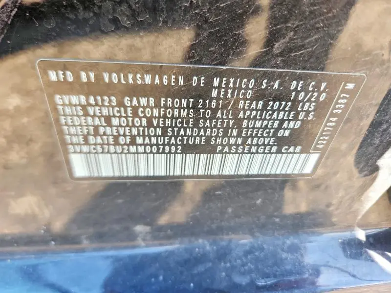 2021 VOLKSWAGEN JETTA S  