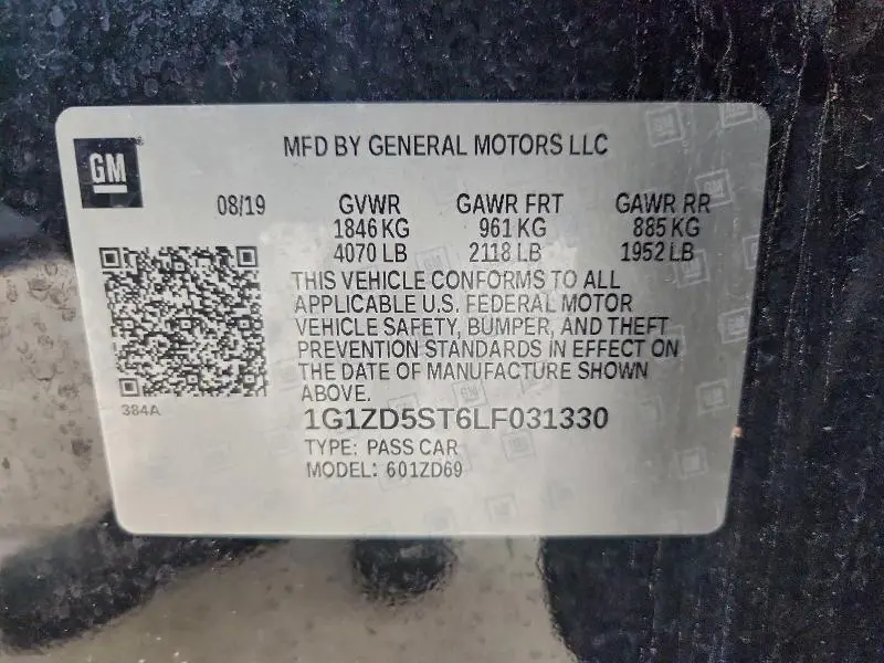 2020 CHEVROLET MALIBU LT  