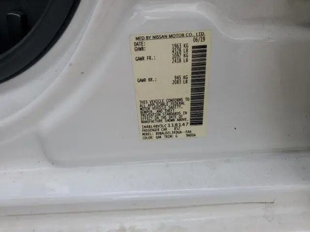 2020 NISSAN ALTIMA S  