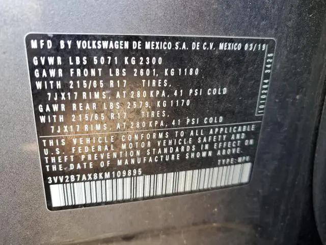 2019 VOLKSWAGEN TIGUAN SE  