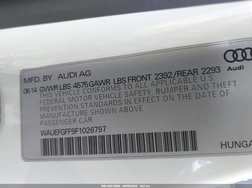 2015 AUDI A3 2.0T PREMIUM