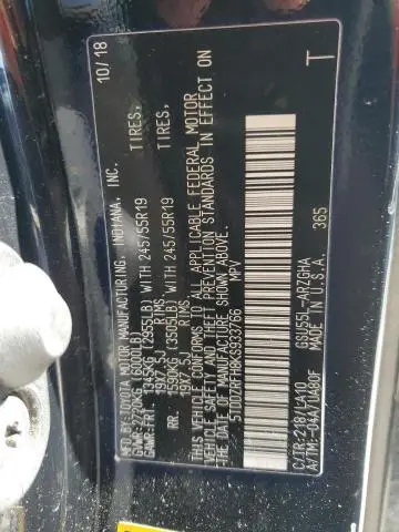 2019 TOYOTA HIGHLANDER LIMITED  