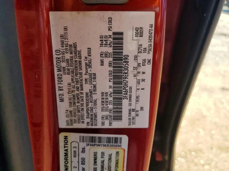 2014 FORD FUSION SE  