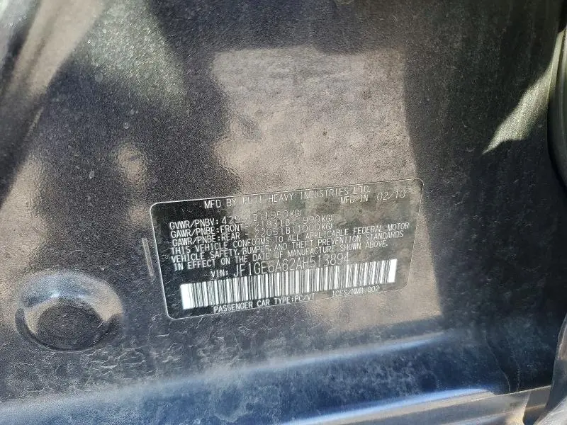 2010 SUBARU IMPREZA 2.5I  