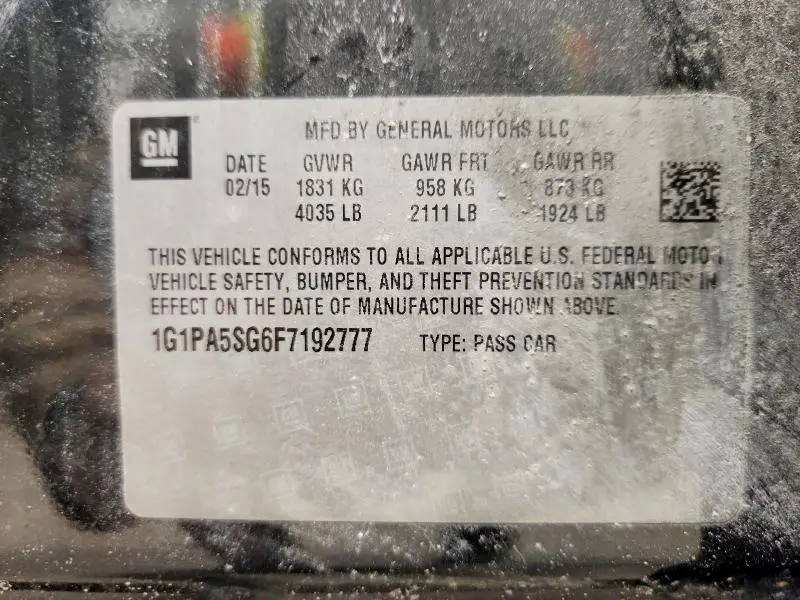 2015 CHEVROLET CRUZE LS  