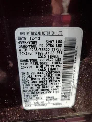 2014 NISSAN MURANO S  