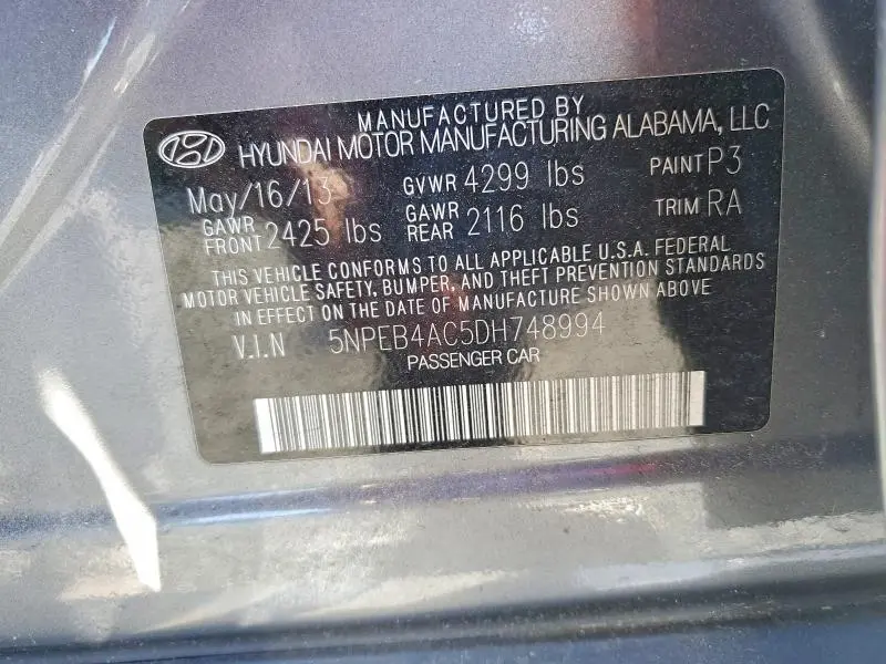 2013 HYUNDAI SONATA GLS  