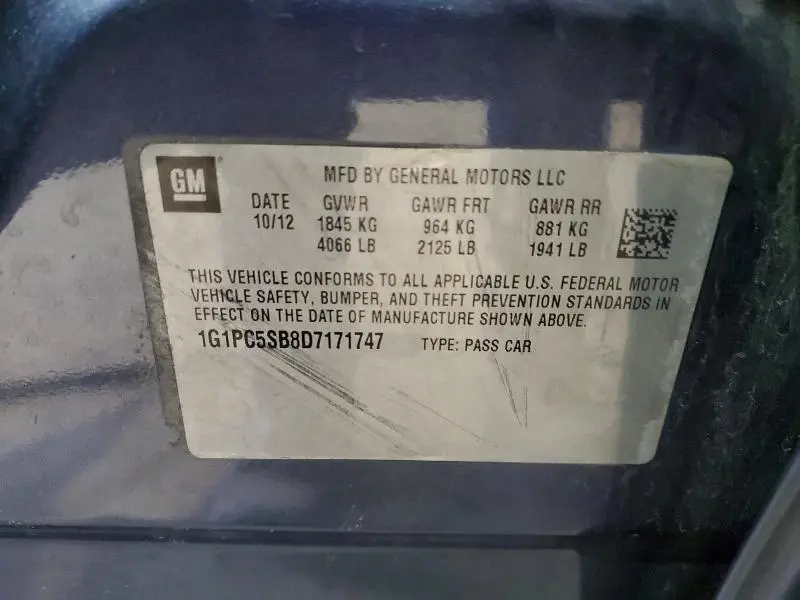 2013 CHEVROLET CRUZE LT  