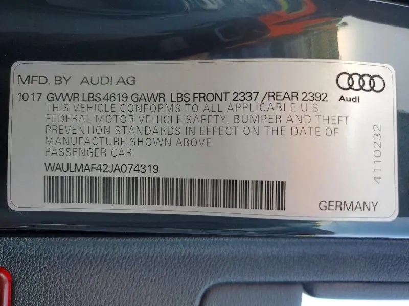2018 AUDI A4 PREMIUM PLUS  