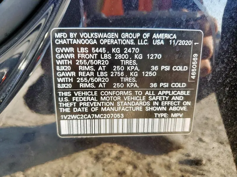 2021 VOLKSWAGEN ATLAS CROSS SPORT SE  