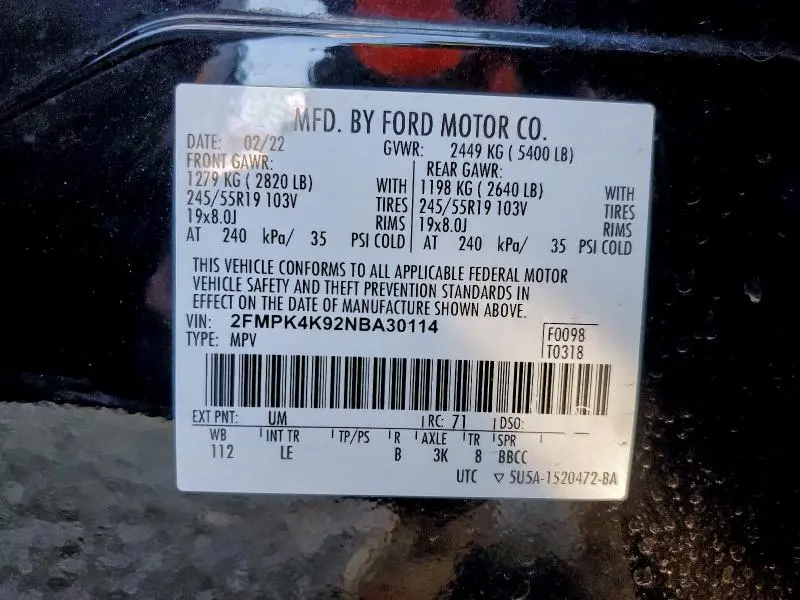 2022 FORD EDGE TITANIUM  