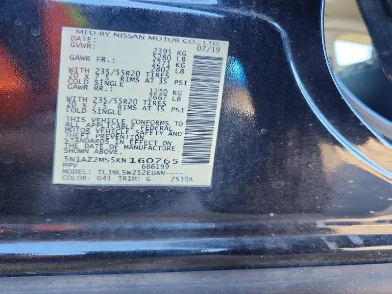 2019 NISSAN MURANO PLATINUM  