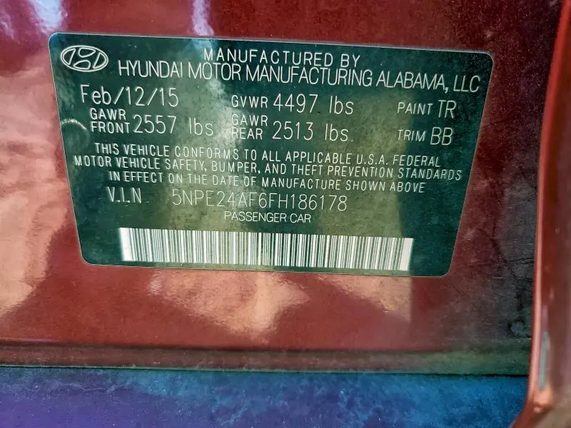 2015 HYUNDAI SONATA SE  