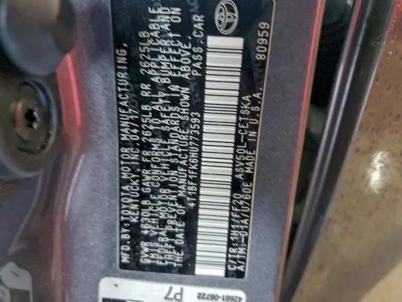 2017 TOYOTA CAMRY LE  