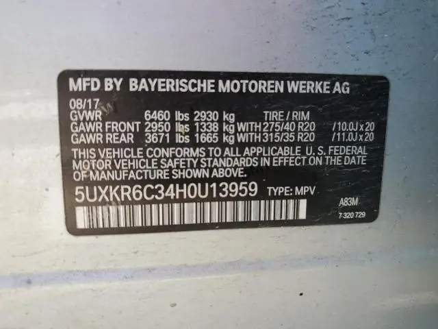 2017 BMW X5 XDRIVE50I  