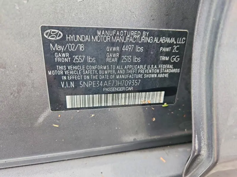 2018 HYUNDAI SONATA SEL+  