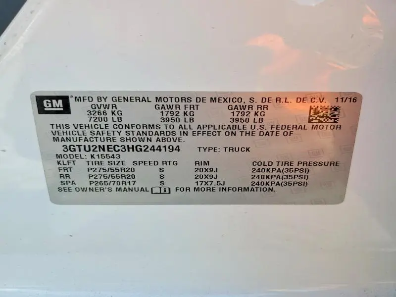 2017 GMC SIERRA K1500 SLT  