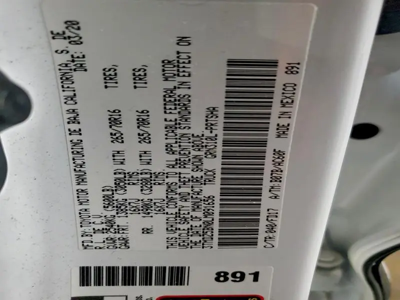 2020 TOYOTA TACOMA DOUBLE CAB  