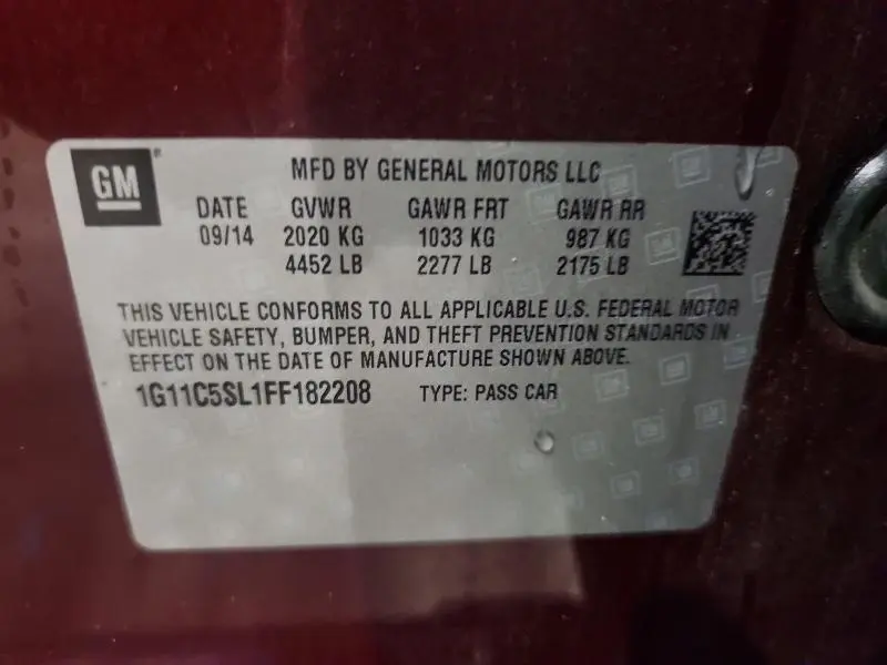 2015 CHEVROLET MALIBU 1LT  
