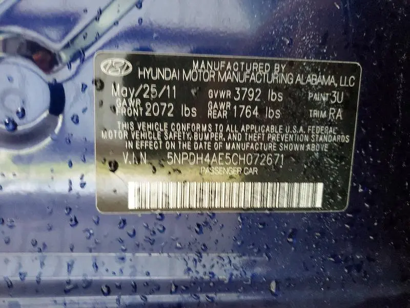 2012 HYUNDAI ELANTRA GLS  