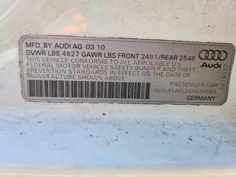 2010 AUDI A4 PREMIUM PLUS  