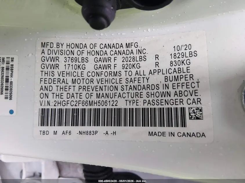 2021 HONDA CIVIC LX