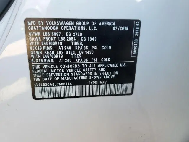 2018 VOLKSWAGEN ATLAS SE  