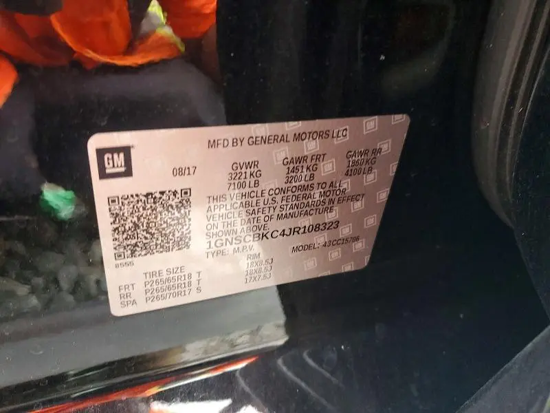 2018 CHEVROLET TAHOE C1500 LT  