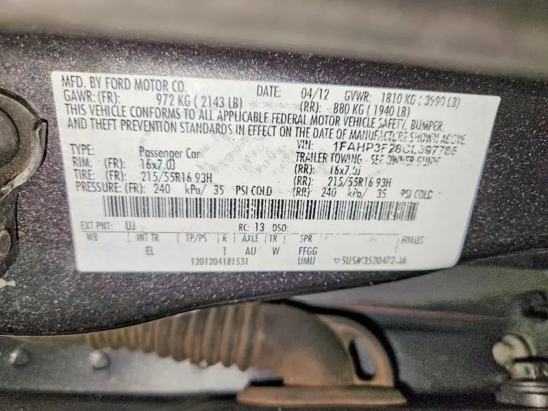 2012 FORD FOCUS SE  