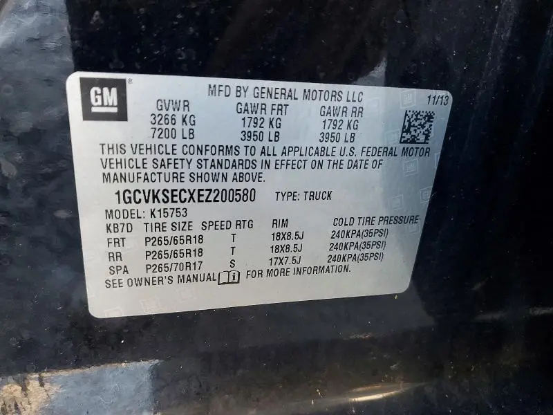 2014 CHEVROLET SILVERADO K1500 LTZ  