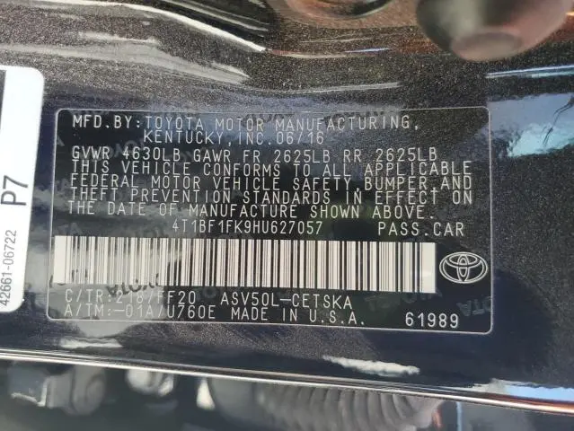 2017 TOYOTA CAMRY LE  