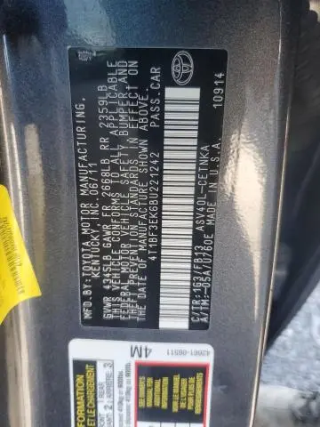 2011 TOYOTA CAMRY BASE  