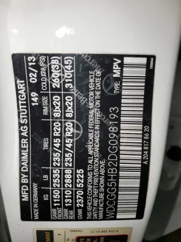 2013 MERCEDES-BENZ GLK 350  