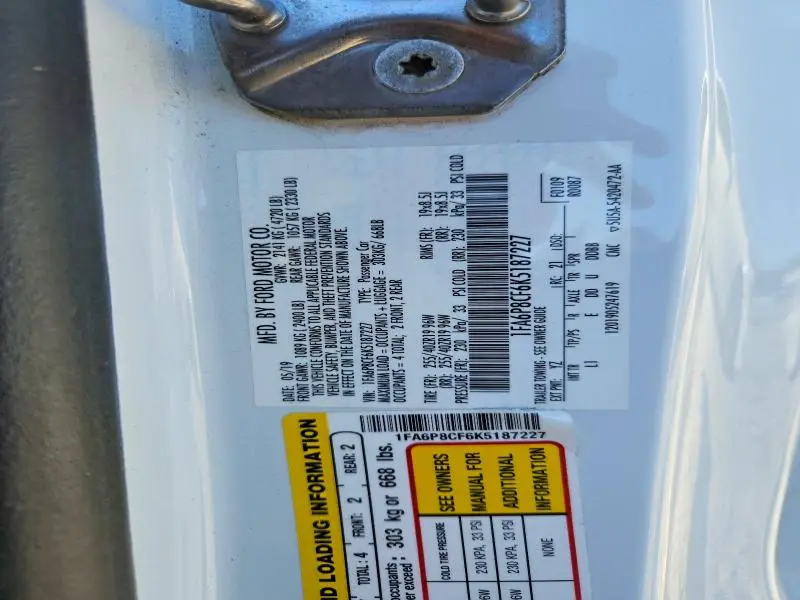 2019 FORD MUSTANG GT  