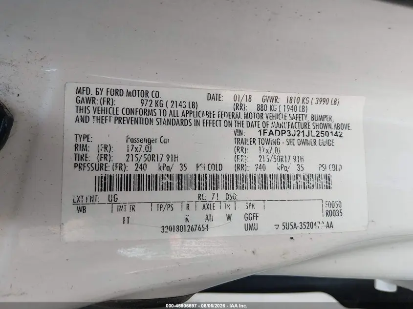 2018 FORD FOCUS TITANIUM