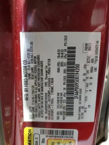 2014 FORD FUSION TITANIUM  